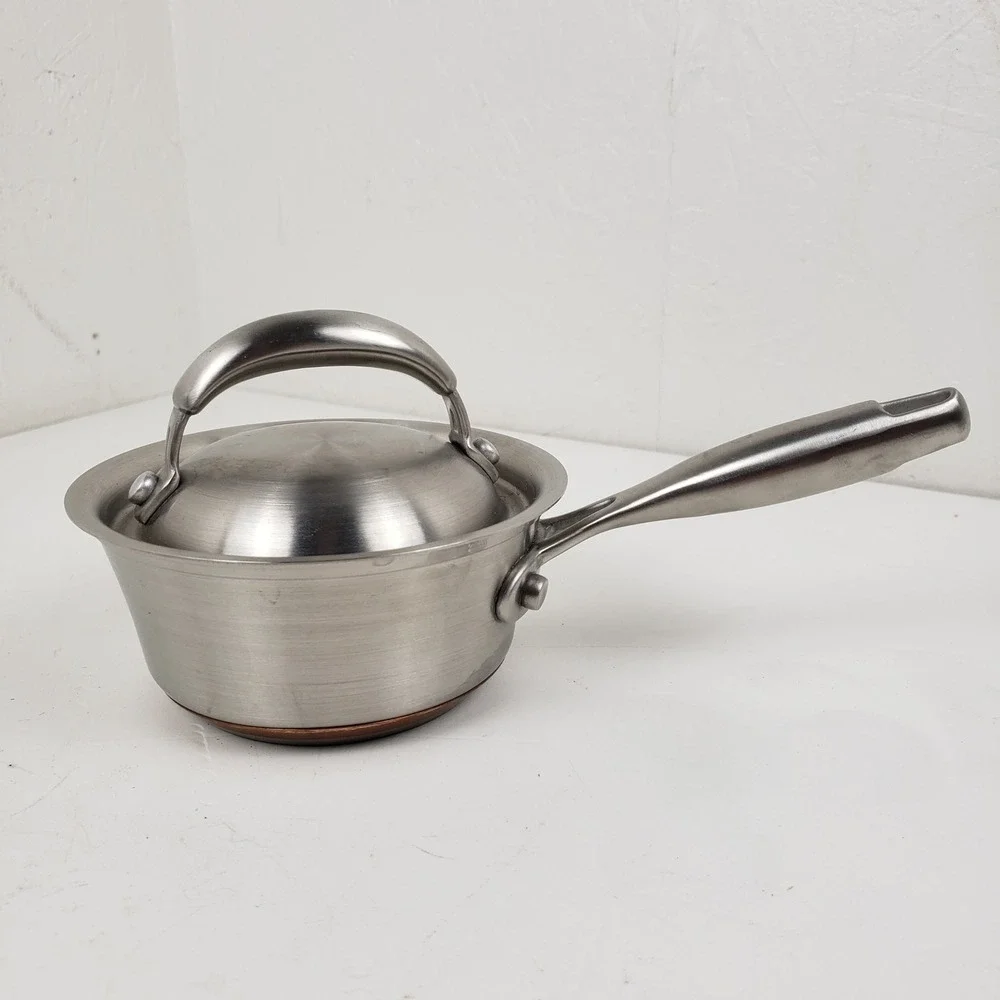 Technique Ti 18/10 Copper Core Stainless Steel 1/2 QT Saucepan with Lid NSF